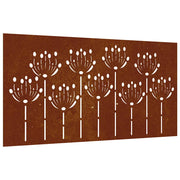 Decorazione Muro da Giardino 105x55 cm Fiore in Acciaio Corten CFW7275674