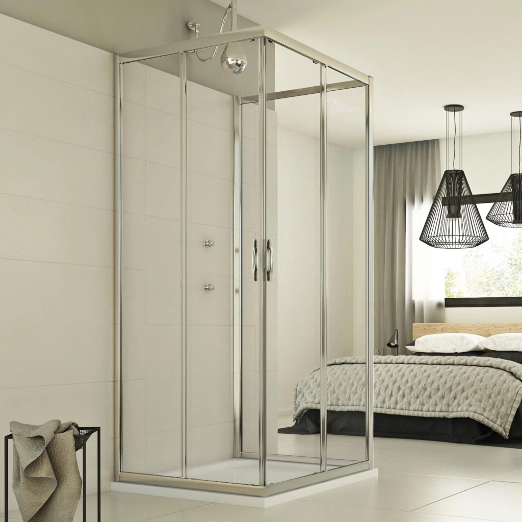 Box Doccia 3 lati 80x100x80 CM H198 trasparente mod. Evolution Trio