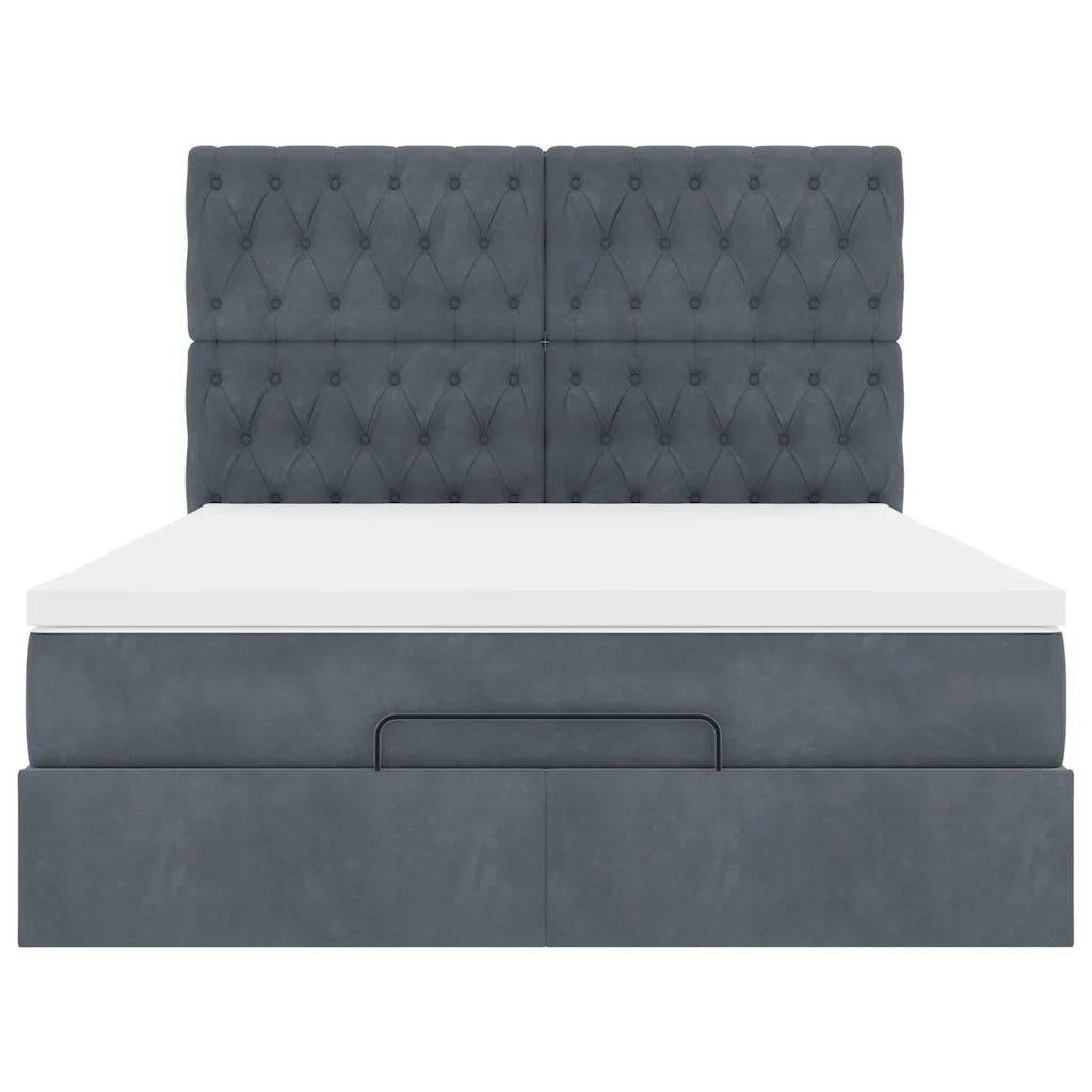 Struttura Letto Pouf con Materassi 140x190 cm Velluto 3314391
