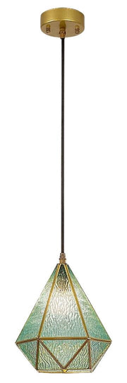 Lampada sospensione vintage oro vetro blu E14 Rabalux