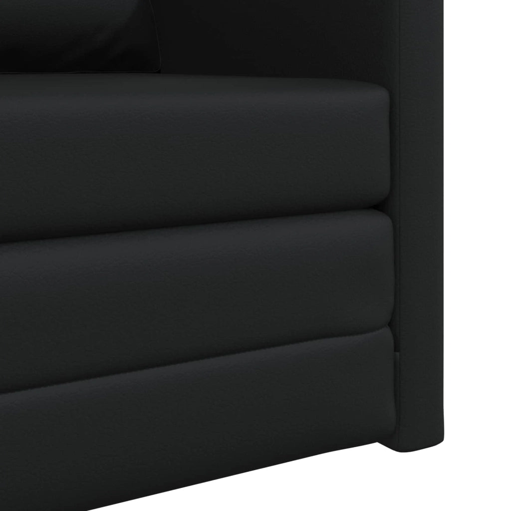 Divano letto | Sof¨¤ letto | Letto singolo 60cm Nero Pelle Artificiale