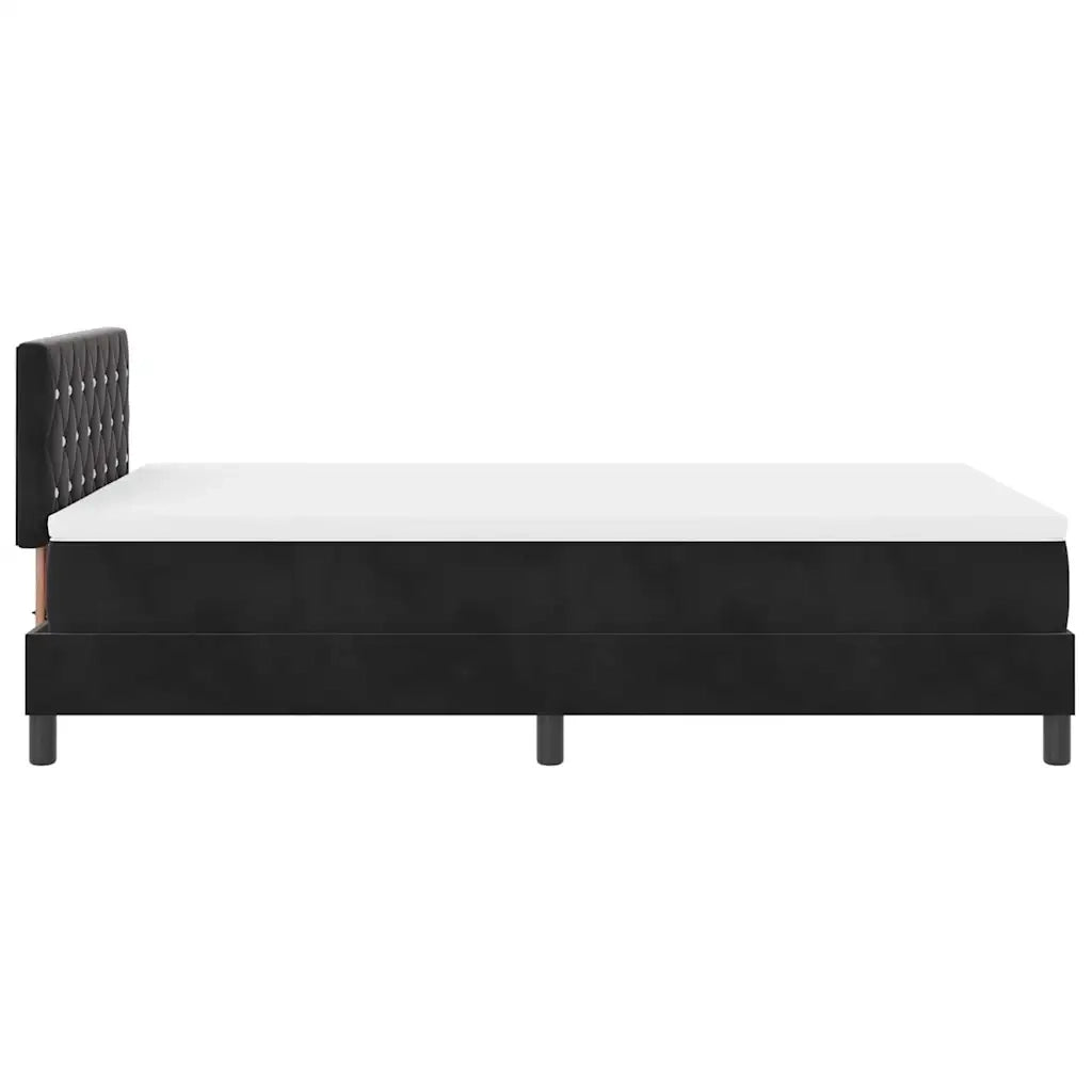 Letto a Sorgente LED con materasso Nero 120 x 190 cm Velluto 3342574