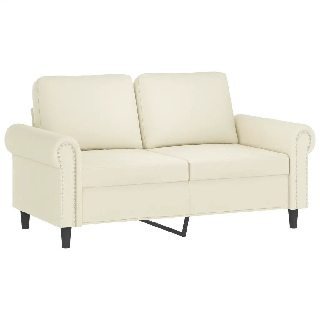 Set di Divani 2 pz con Cuscini Crema in Velluto 3202278