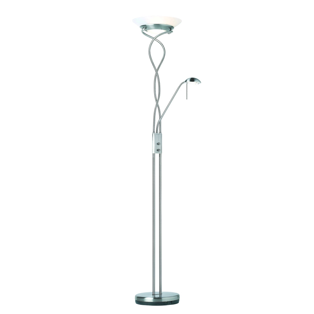 Lampada da terra Monaco dimmer con luce lettura cromata