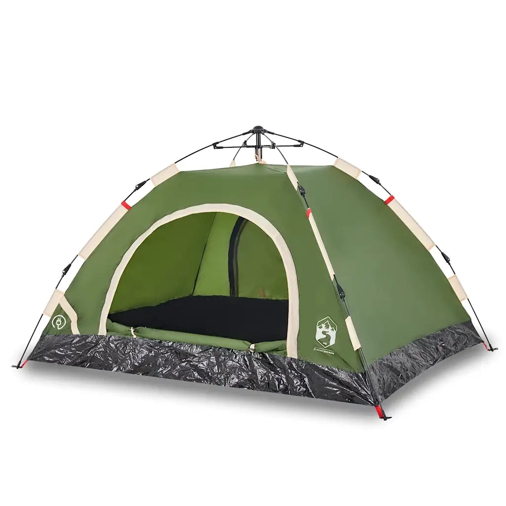 Tenda da Campeggio 3 Persone-Tenda per Escursionismo Verde a Rilascio Rapido