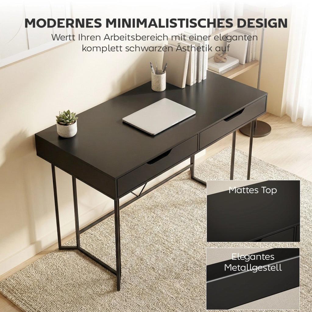 Scrivania computer con cassetti ¨C Minimal ¨C Nero 120x60x77 cm
