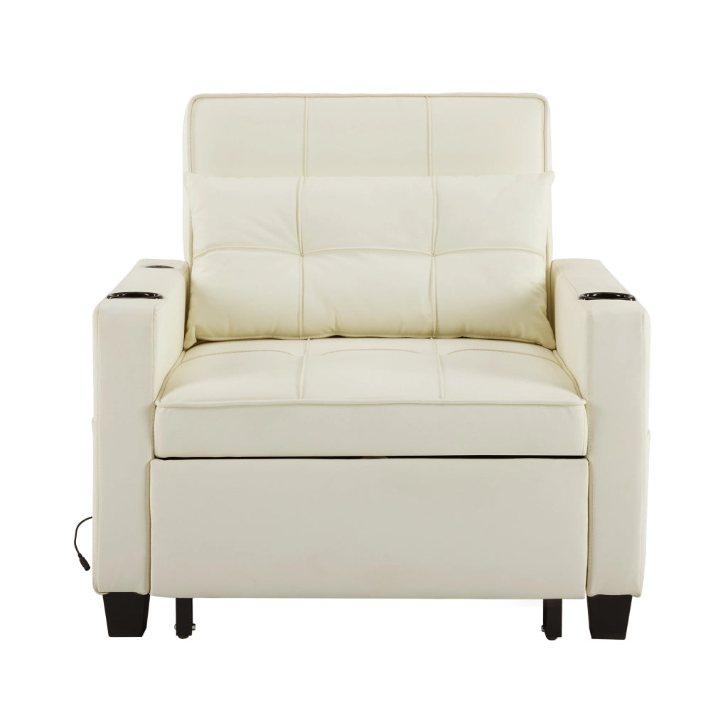 Sofa letto estraibile 3 in 1 - Zephmum- Con porta bevande e USB