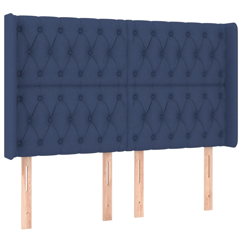 Testiera | Testata a LED Blu 147x16x118/128 cm in Tessuto