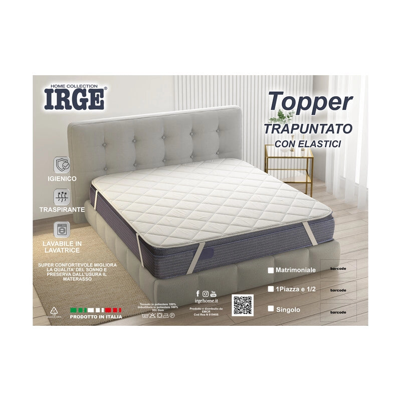 TOPPER TRAPUNTATO C/ELASTICO 1 POSTO IRGE
