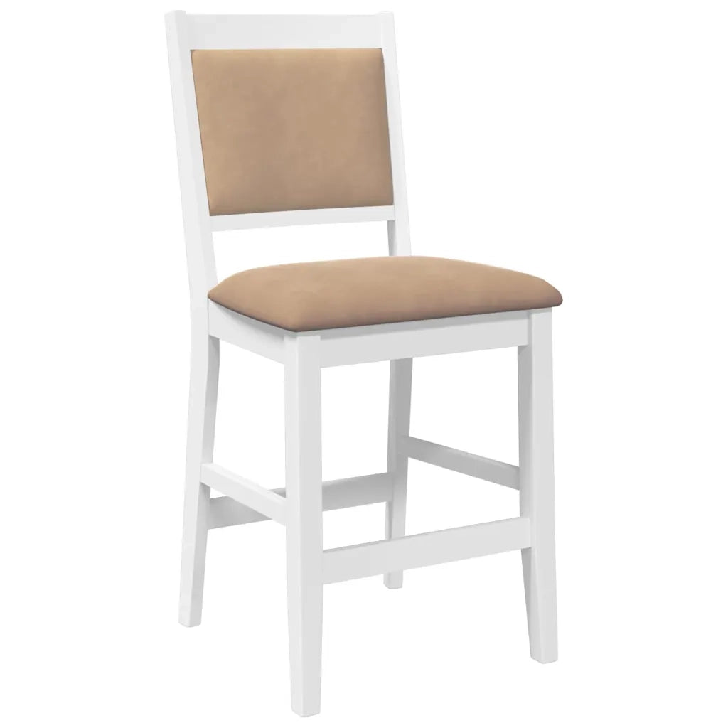 Sgabelli da Bar con Cuscini 2 pz Bianco Legno Massello di Hevea 4102567