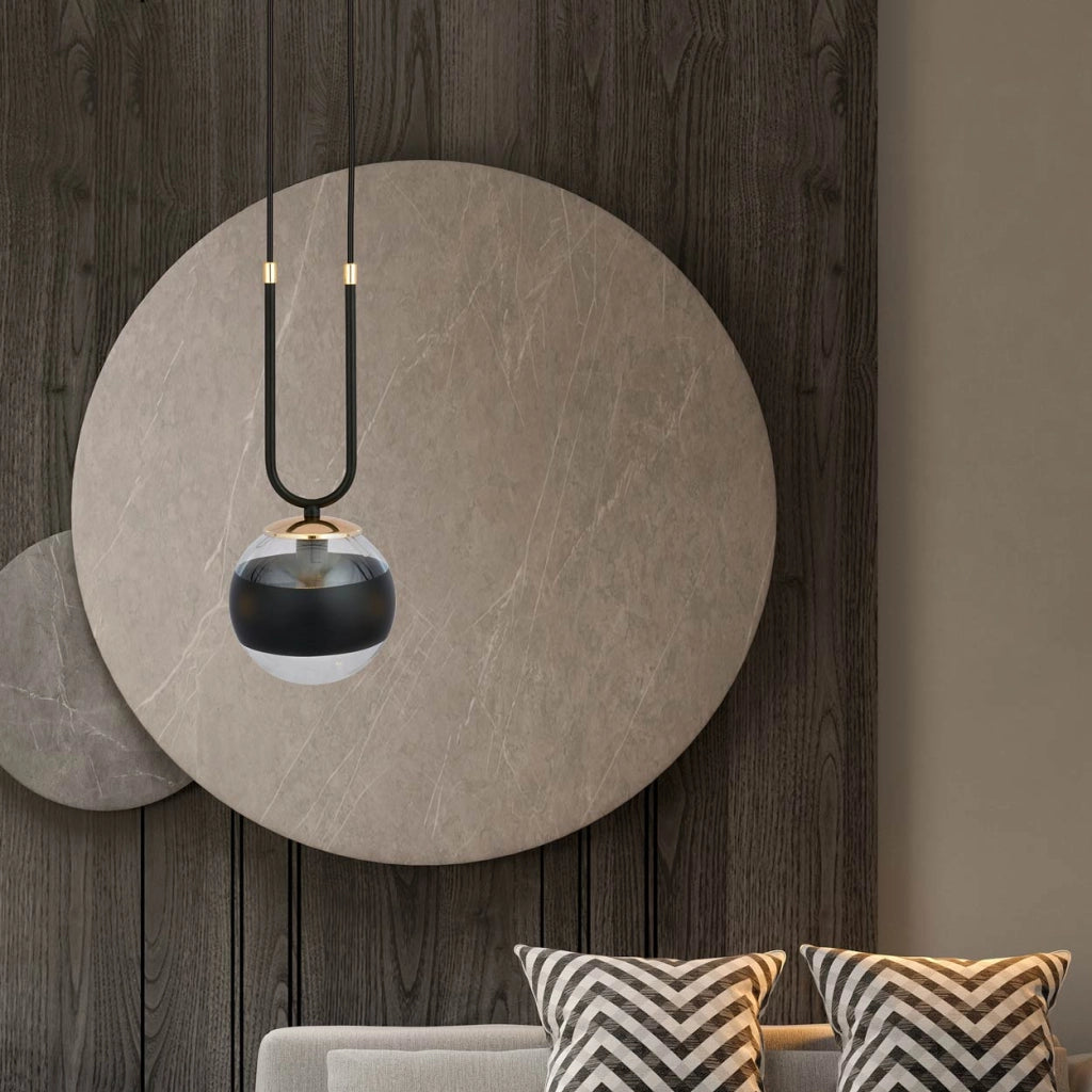 Emibig GLAM lampada a sospensione E14 nera oro Ø15 cm