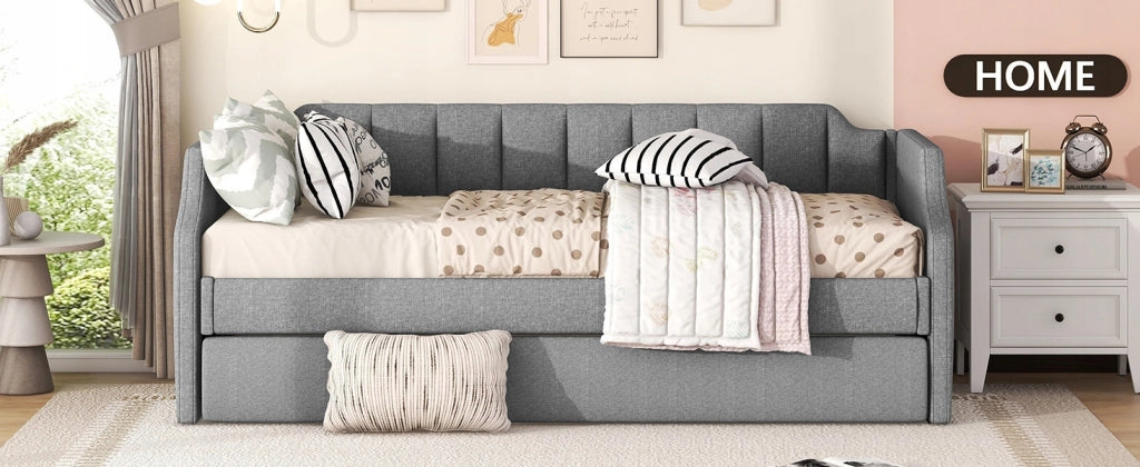 Letto imbottito singolo - Xylo - 90x200 - Grigio