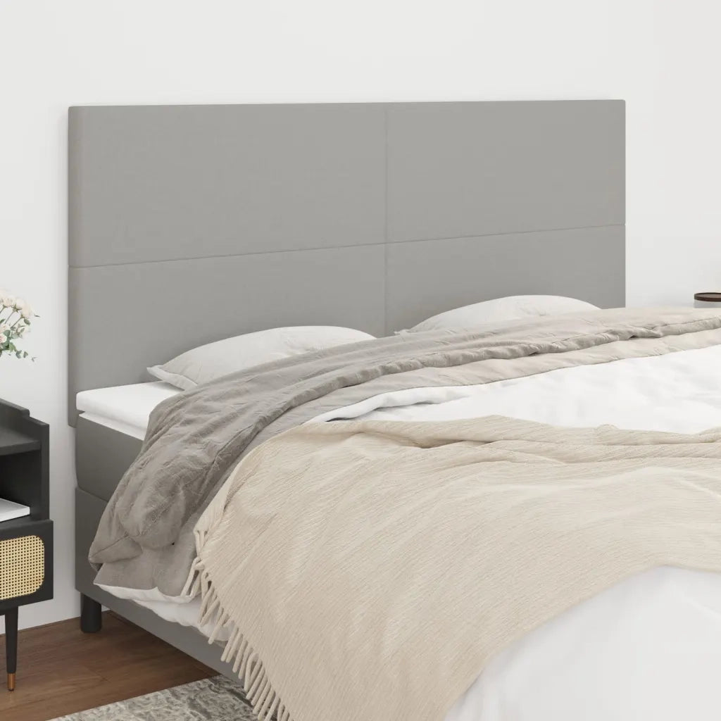 Testiera-Testata Decorativa Grigio Chiaro 180x5x118/128 cm Tessuto 399494