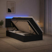 Letto con contenitore LED e materasso Nero 90 x 200 cm Tessuto 3458975