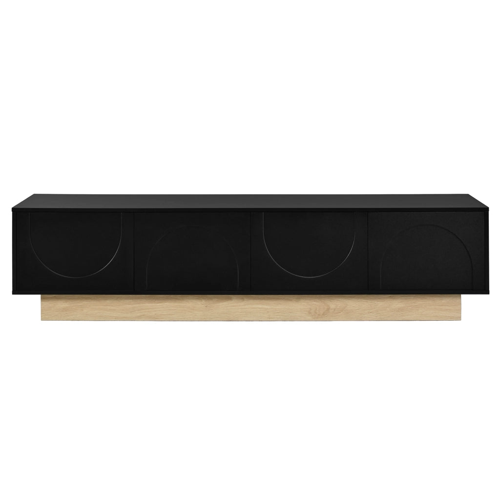 Cassettiera per TV nera in MDF lunghezza 175 cm