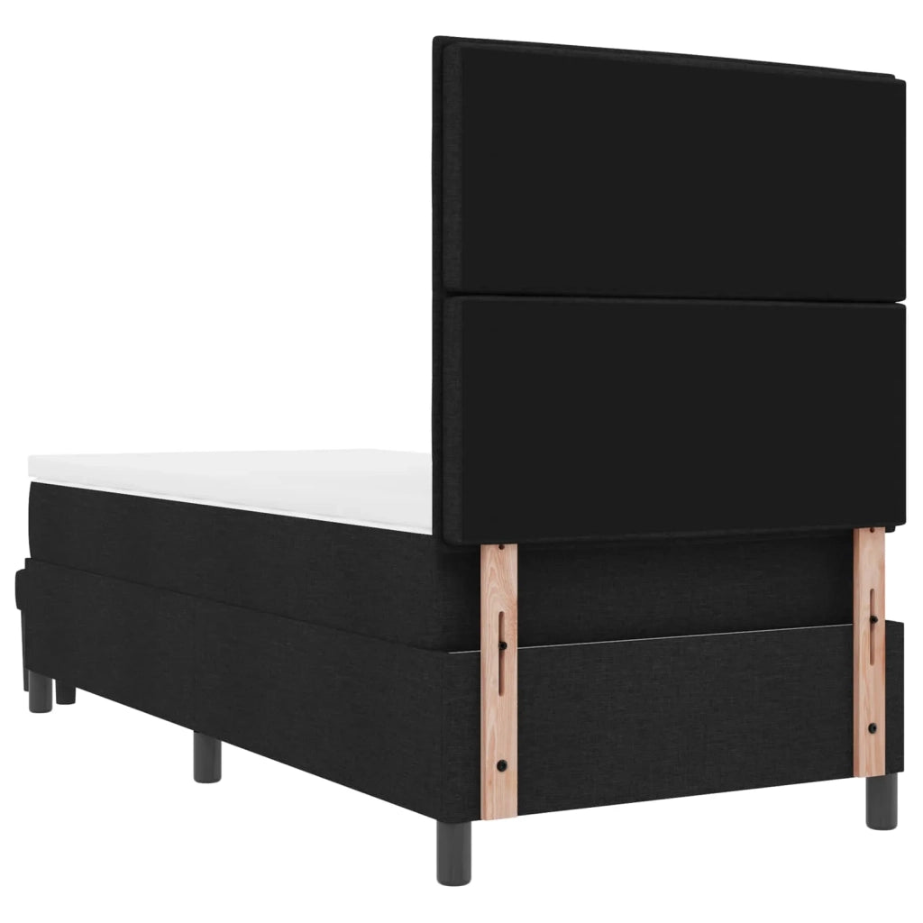 Letto a molle con materasso Nero 90 x 190 cm Tessuto