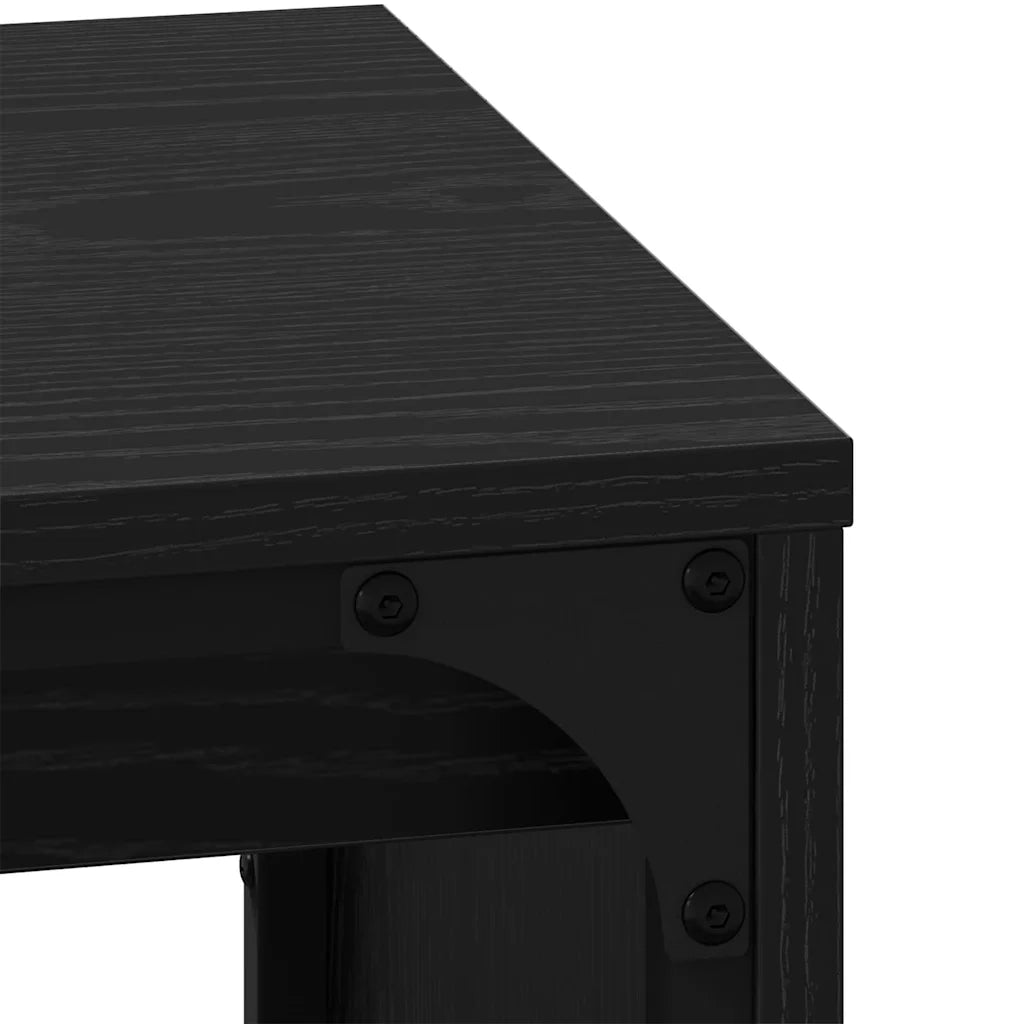 Tavolino da salotto 3 pcs Rovere Nero Legno multistrato 883536