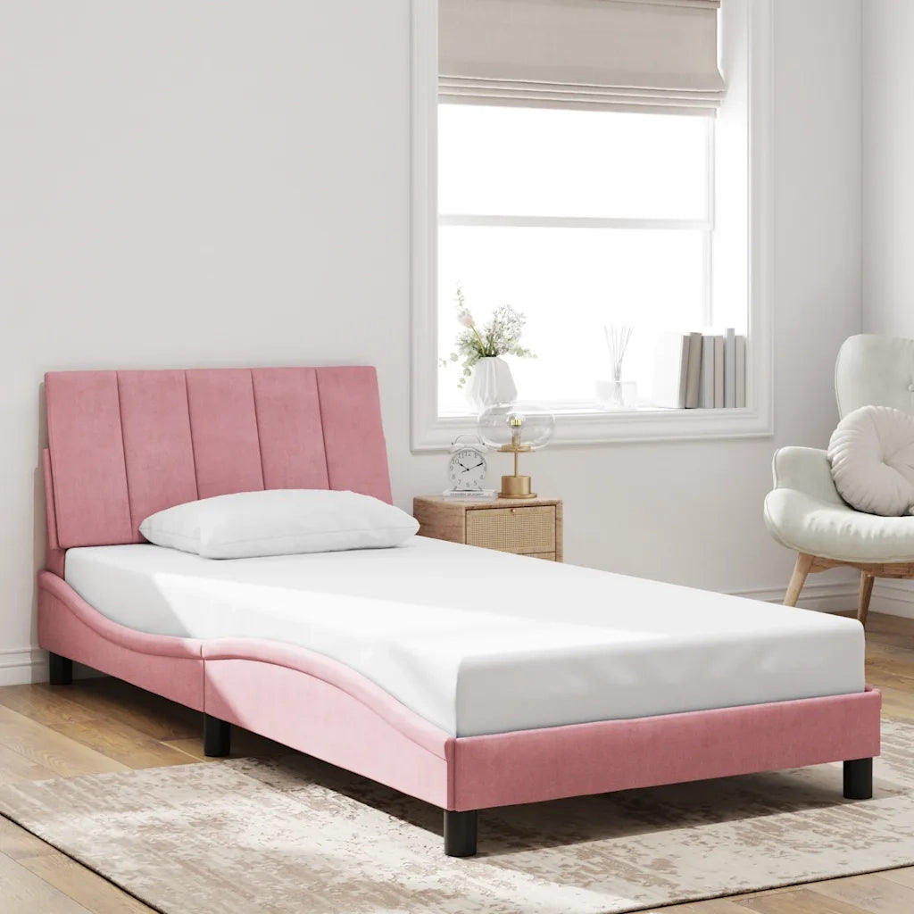 Giroletto senza Materasso Hanko Rosa 100x200 cm in Velluto 3207836