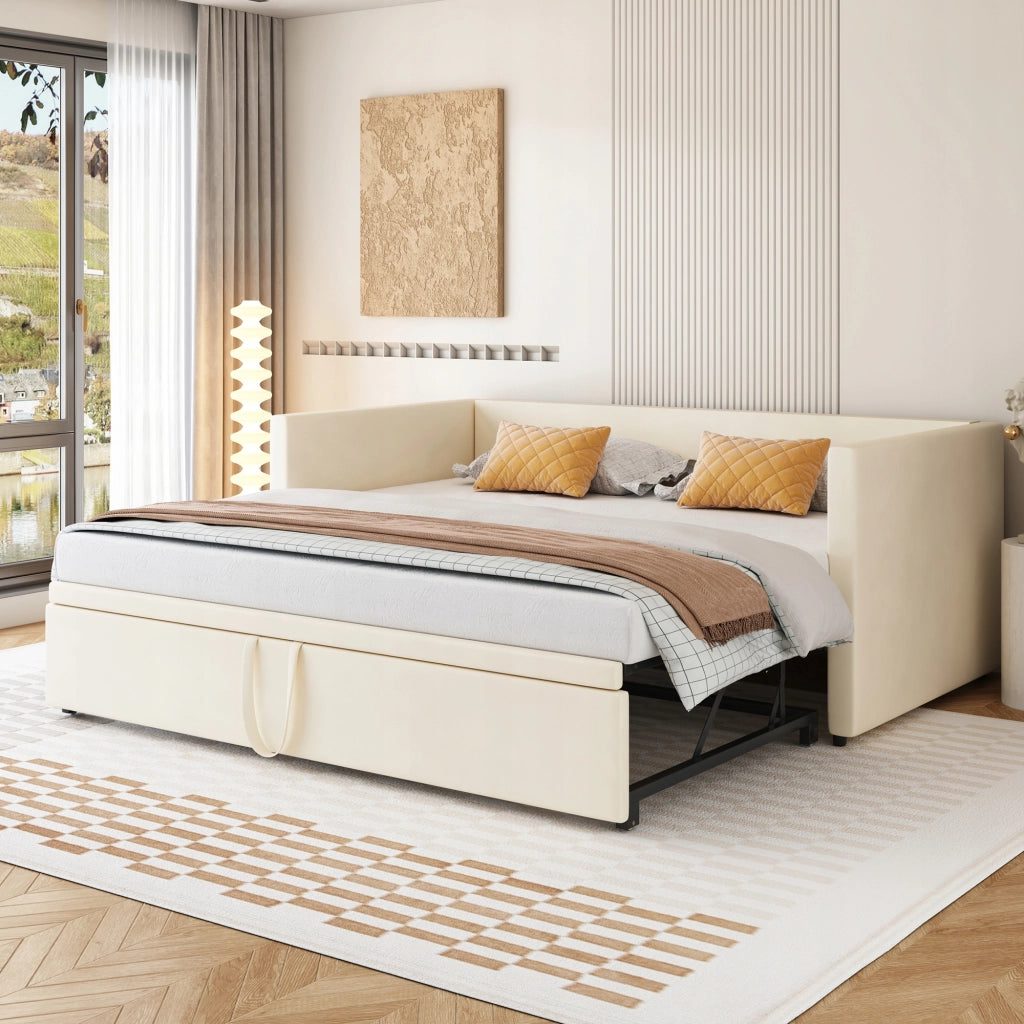 Letto a scomparsa imbottito - Xylo - 90x180x200 - Beige