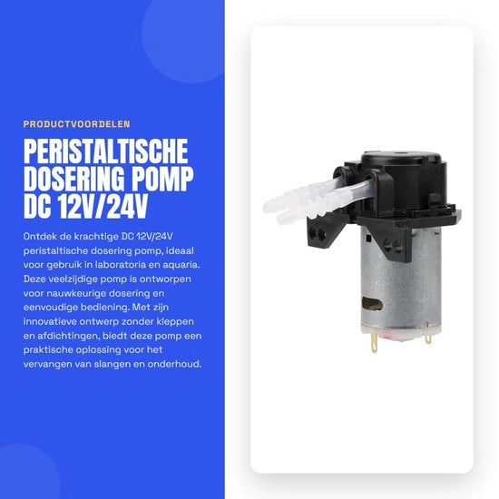 Pompa di Dosaggio Peristaltico - DC 12V/24V - Adatta per Laboratorio - Acquario - Dosaggio Preciso - Compatta ed Efficiente - Adatta per Diversi Applicazioni