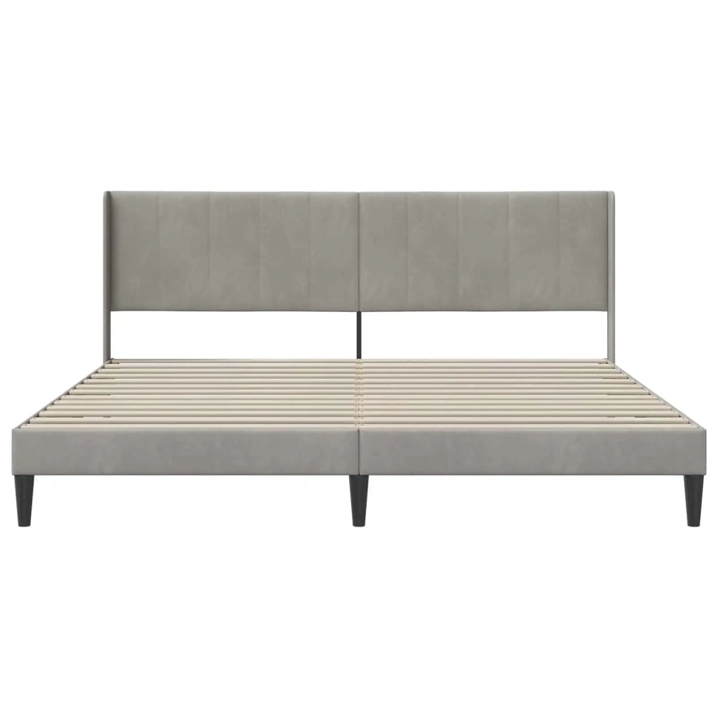 Struttura del letto-Giroletto Grigio Chiaro 200 x 200 cm Velluto 602458