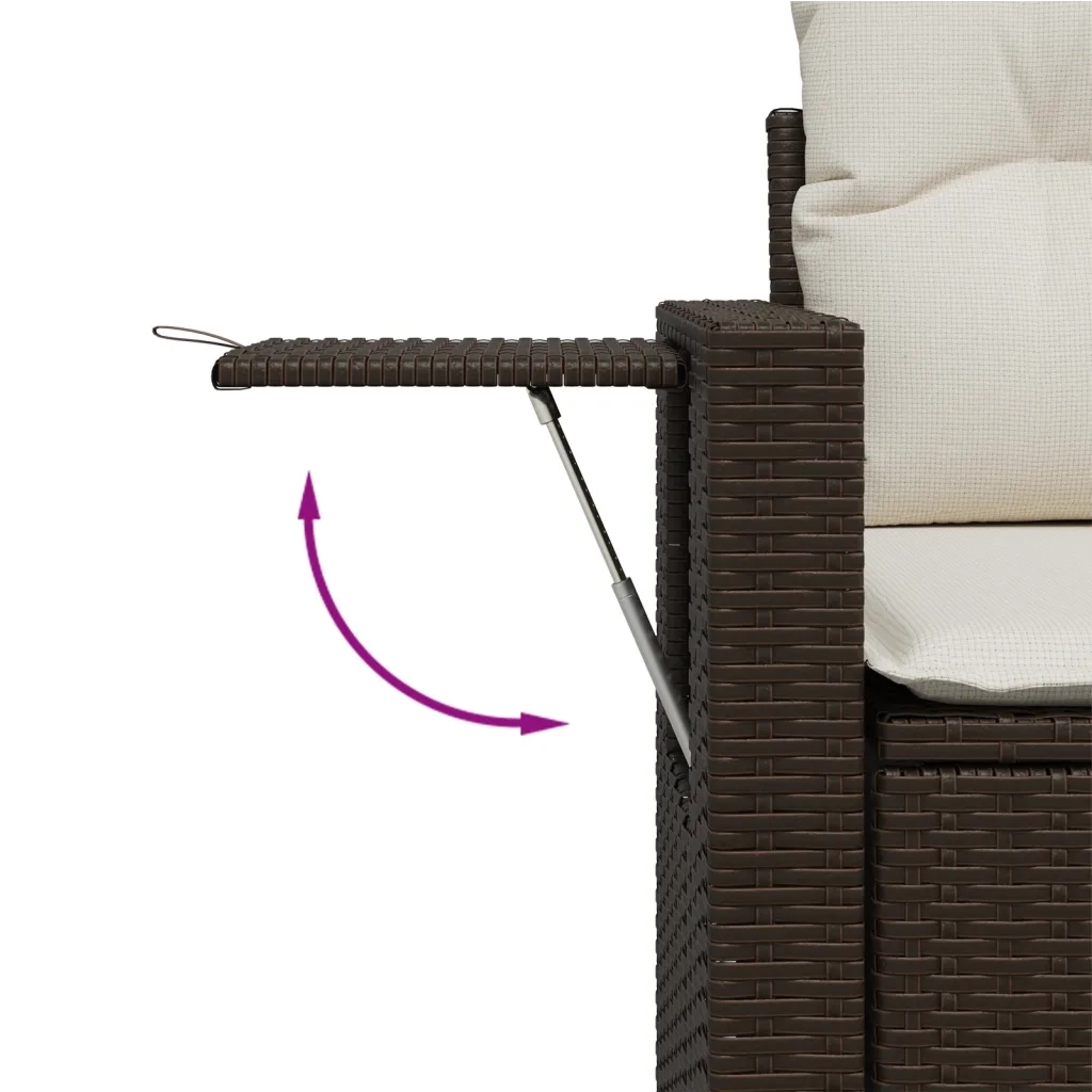 Set Divani da Giardino 9pz con Cuscini Marrone in Polyrattan 3268103