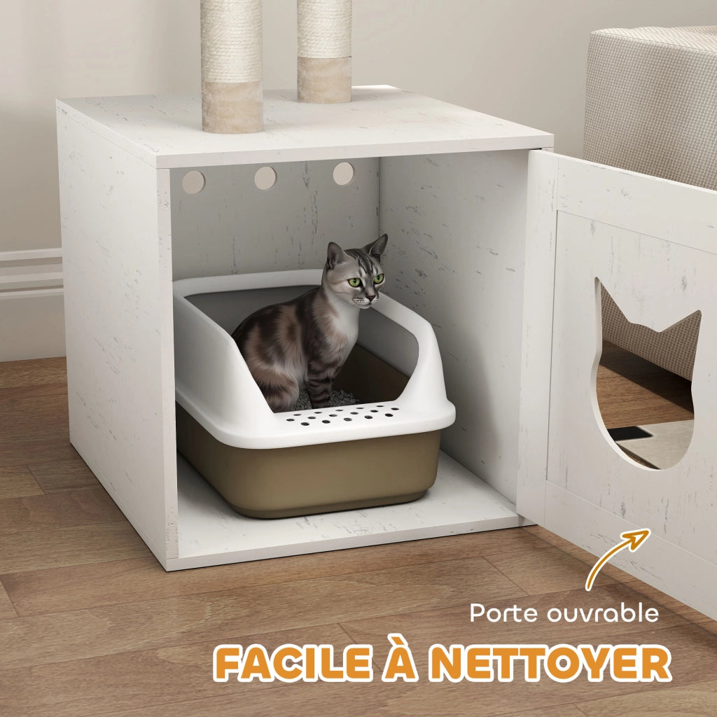 Casetta per Gatti con Tiragraffi e Ripostiglio ¨C Zephmum ¨C 129x129 cm