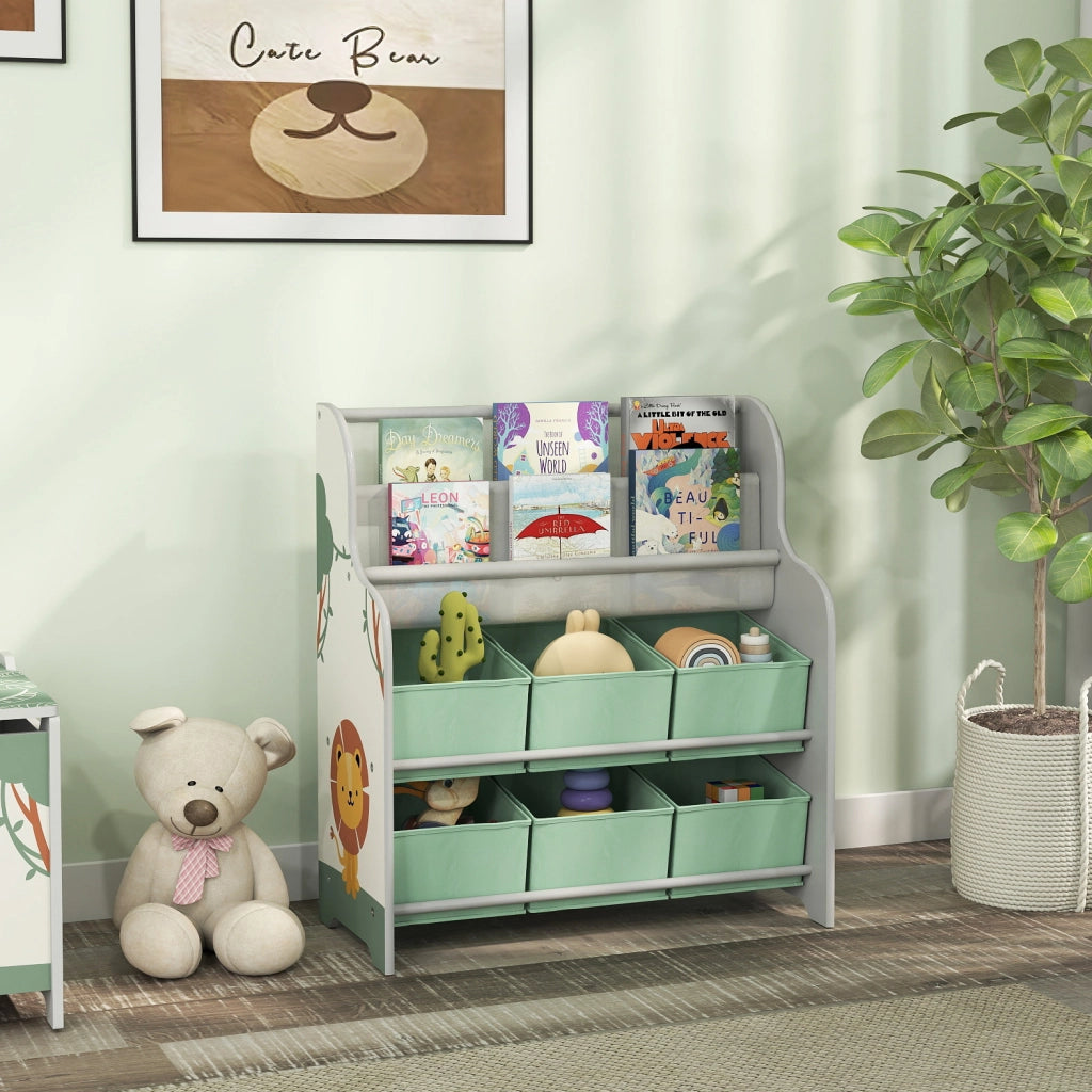 Mobile per bambini con 6 cassetti e scaffale ¨C Minimal ¨C 63x30x71cm, verde