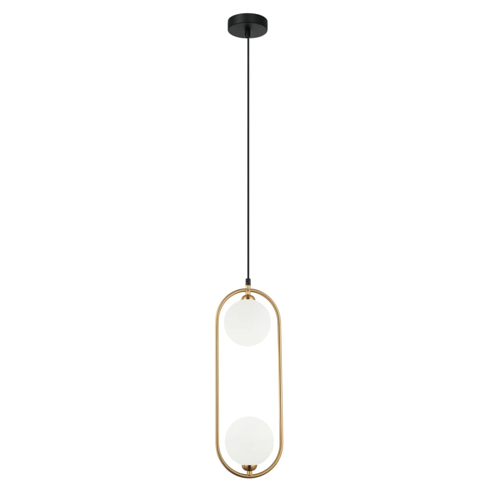Lampada sospensione moderna bronzo antico bianco 2xG9 Italux