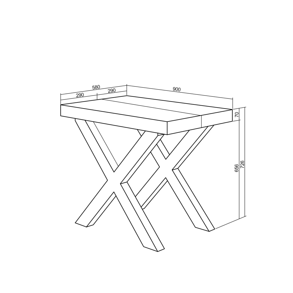 Consolle allungabile, 58 fino 222x90x73cm, Per 10 persone, Gambe in legno, colore Rovere RF2782