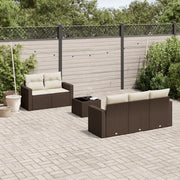 Set Divano da Giardino 6 pz con Cuscini Marrone in Polyrattan 3218693