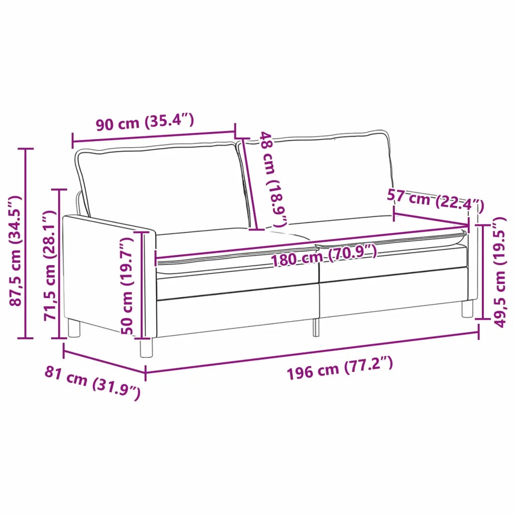 Set di divani 2 pz Blu Tessuto 3417144