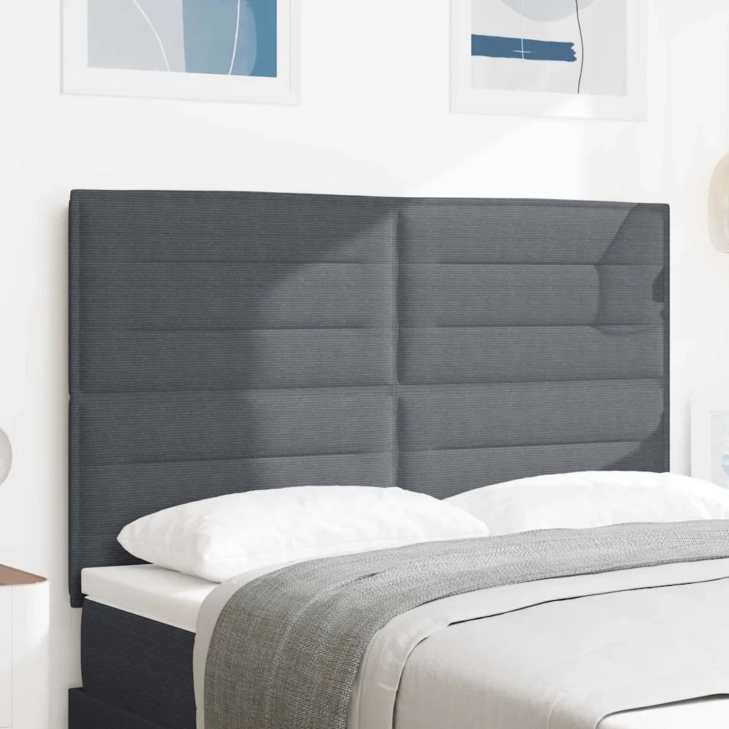 Testiera Grigio scuro 160 cm Tessuto in Cords 3337729