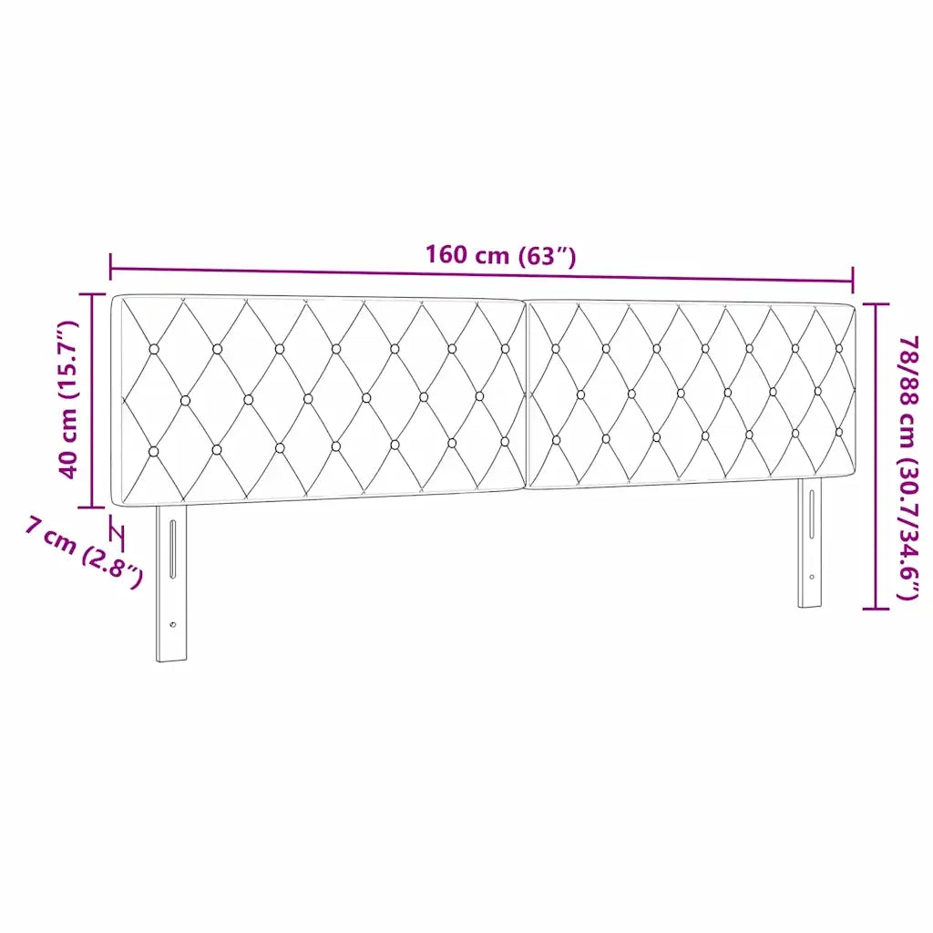Testiera LED con luci a strisce a LED Rosa 80 cm Velluto 3338070
