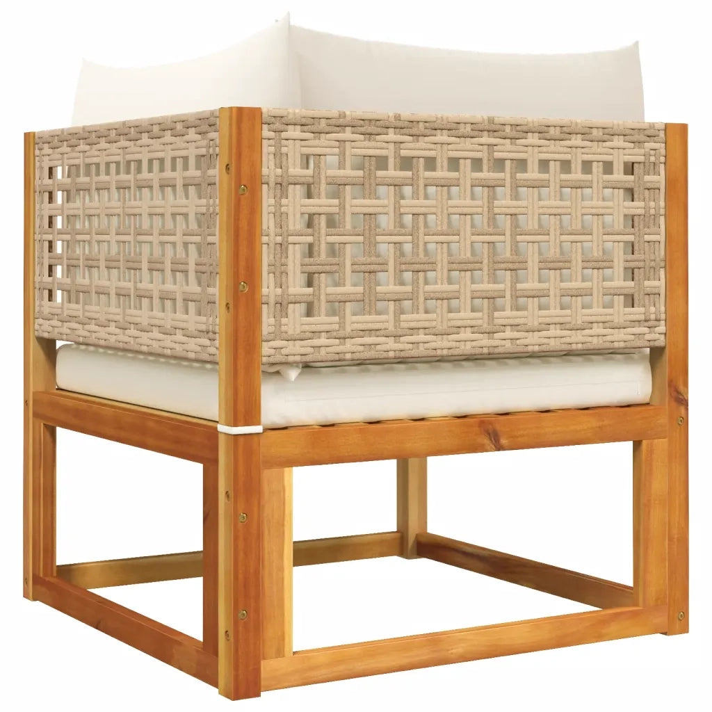 Divani da Giardino Angolari con Cuscini 2 pz in Legno di Acacia e Rattan 3278922