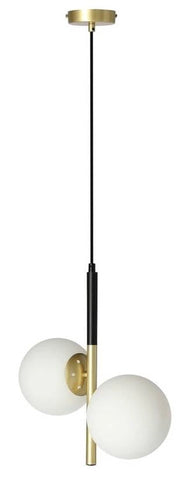 Lampada a sospensione Candellux Duo nero oro 2xE14