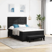Letto a molle con materasso Nero 160 x 200 cm Tessuto