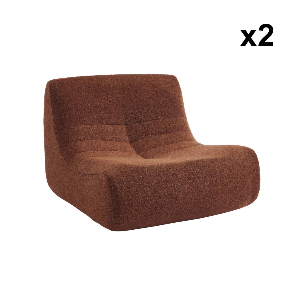 Divano modulare boucle, 2 posti, terracotta