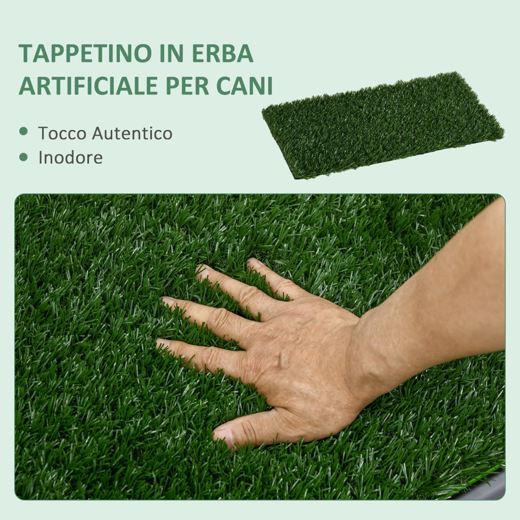 Toilette per Cani con Erba Sintetica ¨C Minimal ¨C Grigio 67x41x3.5 cm