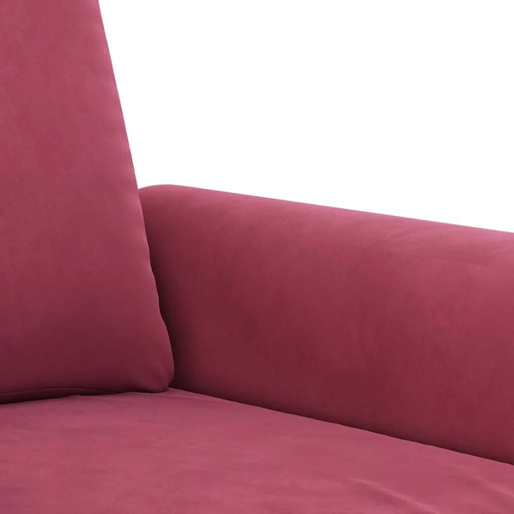 Set di Divani 3 pz con Cuscini Rosso Vino in Velluto 3202224