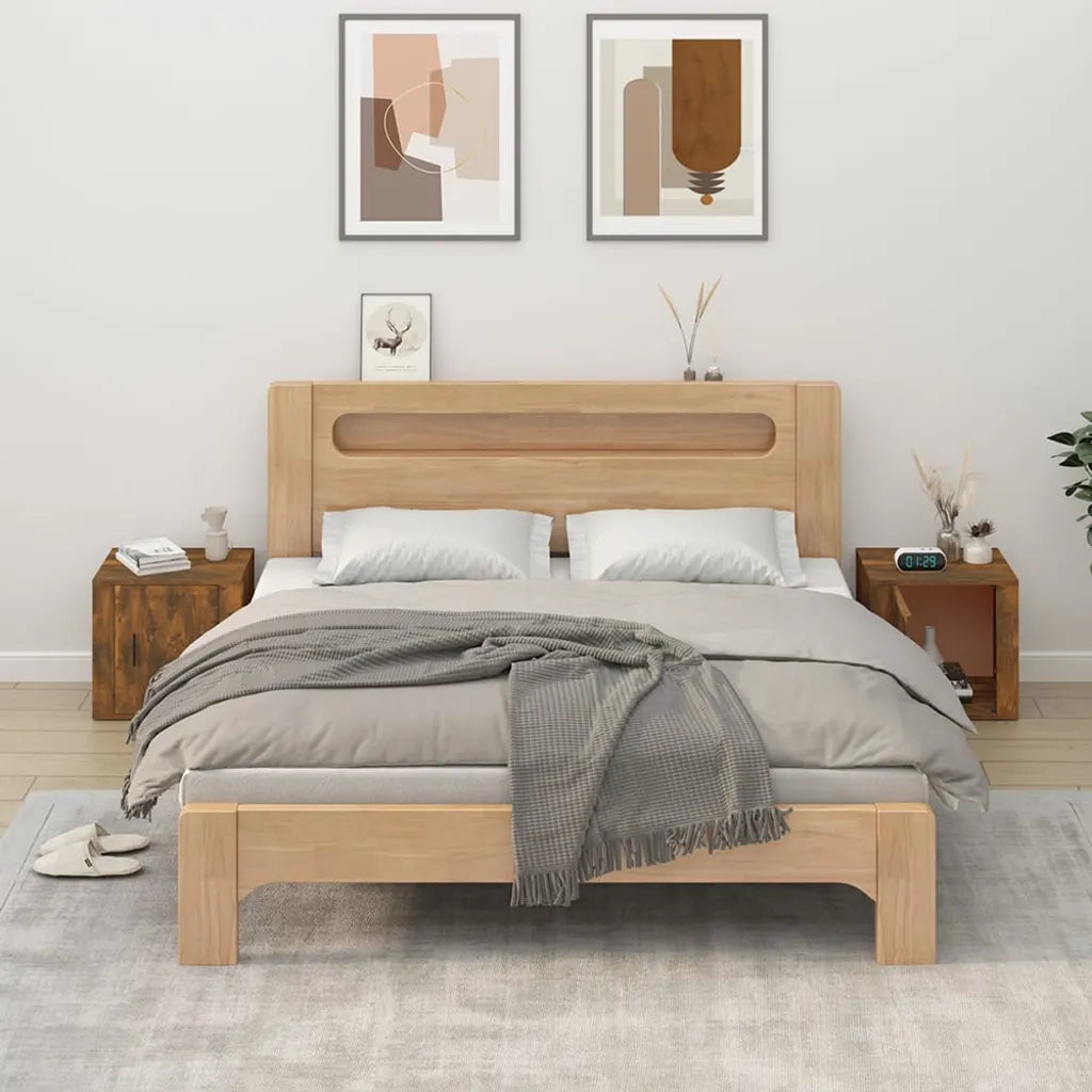 Set di 2 Comodini | Armadio da Notte | Mobiletto da notte Rovere Fumo 50x39x47 cm