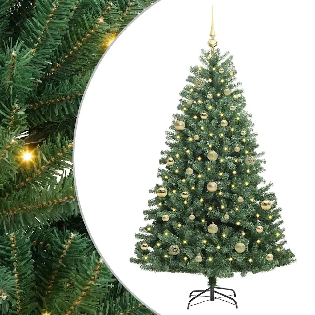 Albero di Natale Artificiale con Rami Pieghevoli Verde 150 cm 3395482