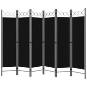 Divisorio Ambienti | Divider per stanze | Paravento a 6 Pannelli Nero 240x180 cm