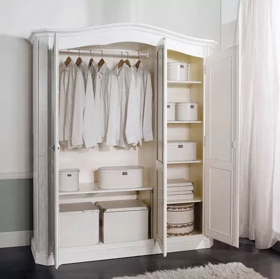 Camera da letto completa legno abete shabby chic bianco - Mobili 2G