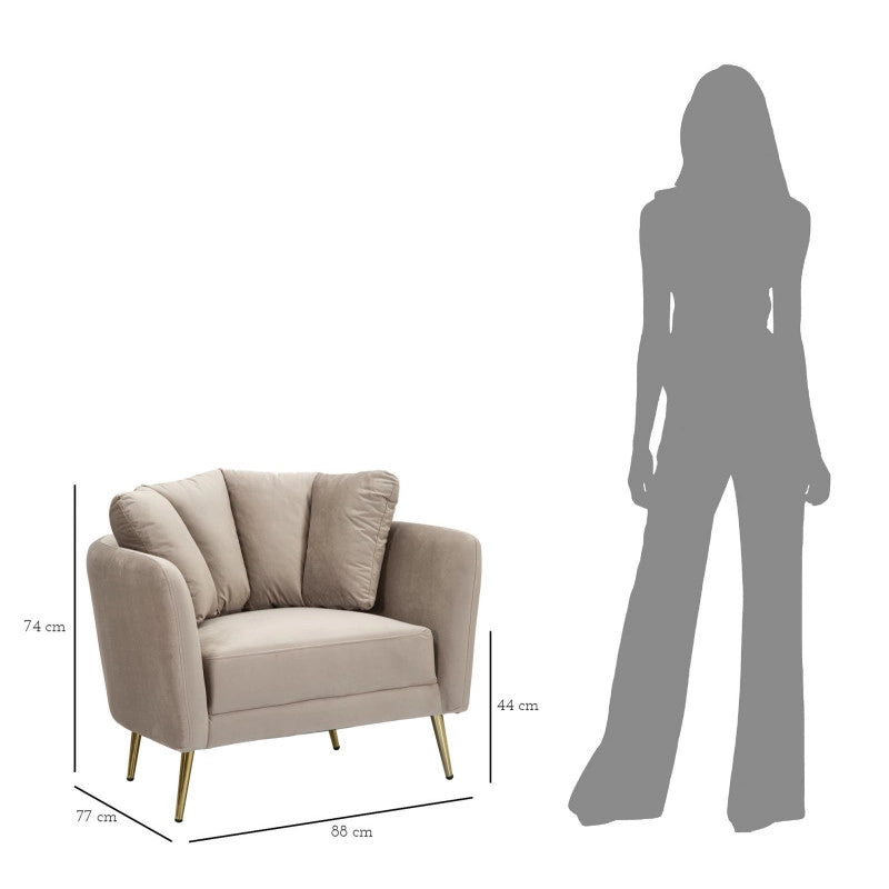 Poltrona Kiev Grigia cm 88x77x74