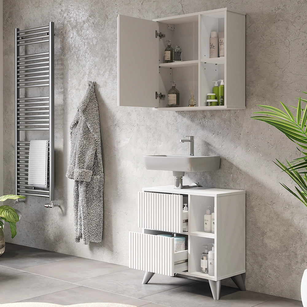 Vicco Set di mobili da bagno Bianco 2 parti