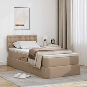 Letto con contenitore e LED con led Cappuccino 90 x 190 cm