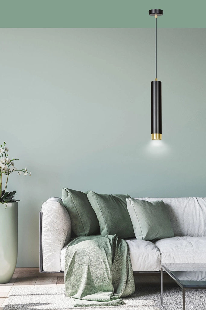 Lampada a sospensione Emibig Kibo nero/oro GU10 Ø8cm