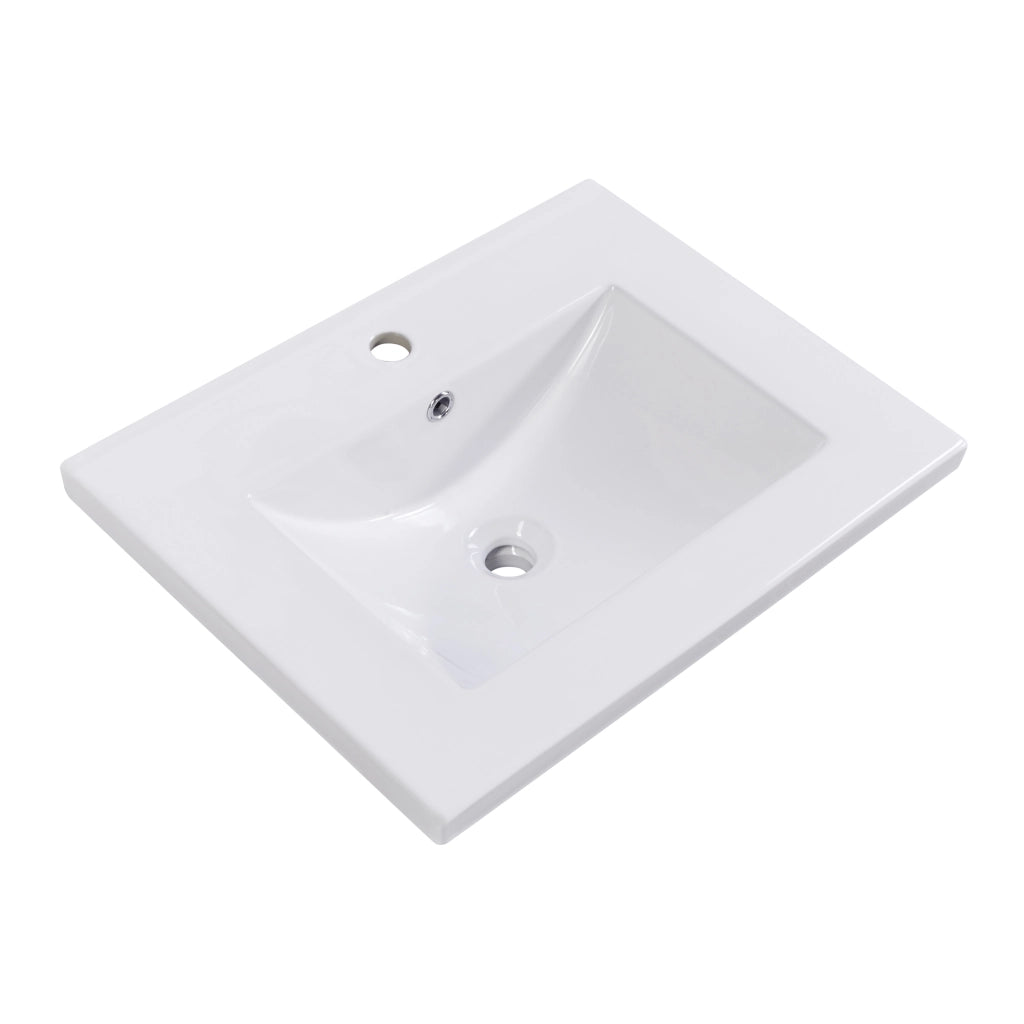 Mobile bagno con lavabo in ceramica 61 cm grigio e bianco