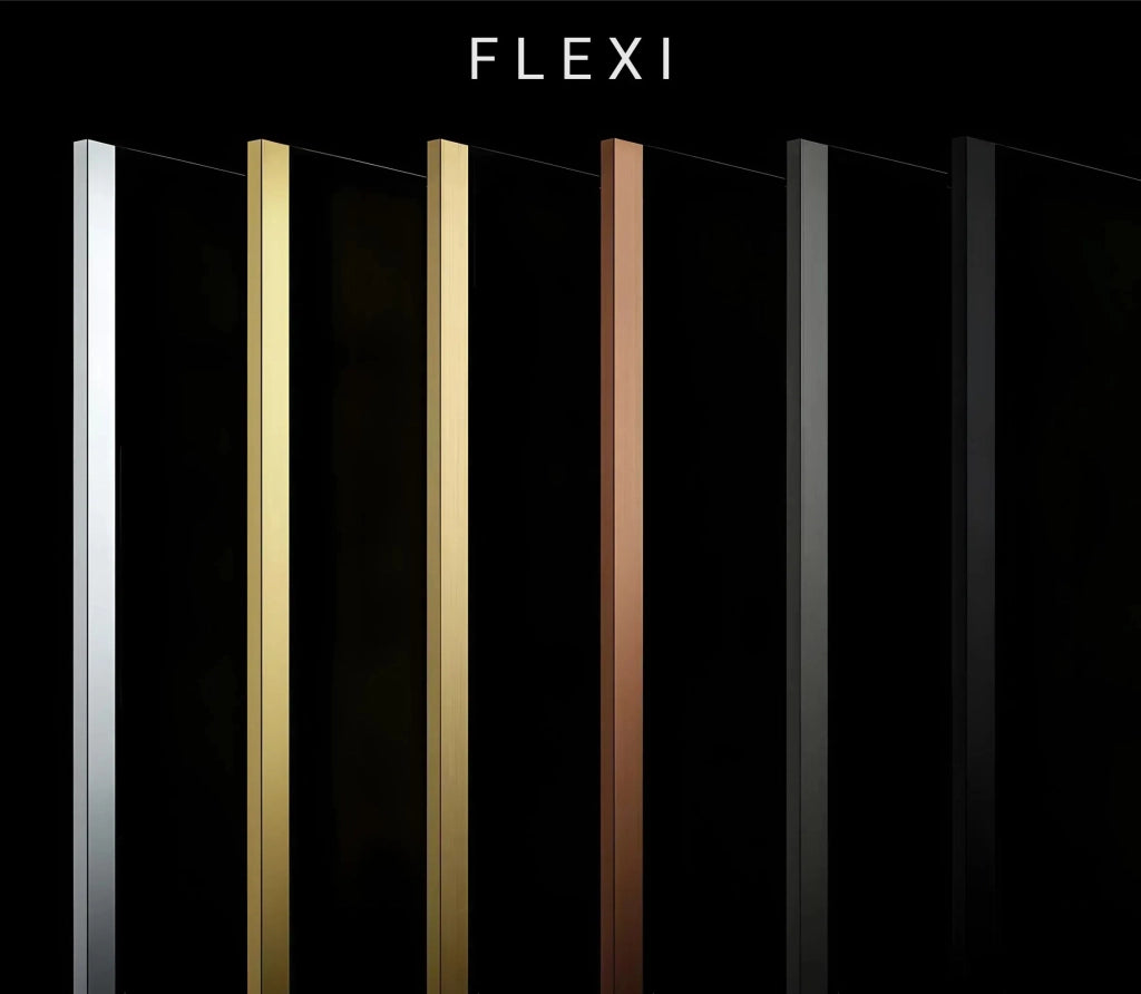 Parete Doccia Rea Flexi Grey / Gold 140